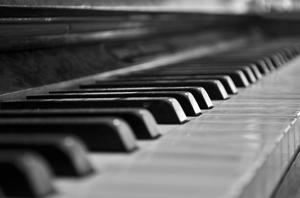 Piano keys on a piano